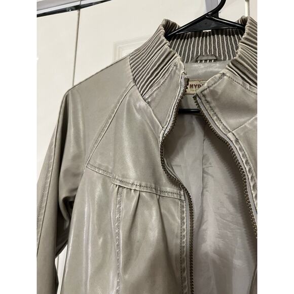 VINTAGE Hydraulic Metallic Faux Leather Jacket --Women's Large - Picture 5 of 10